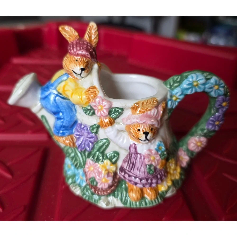 1998 Mercuries Rabbit Garden Party Springtime Tea Set Bunny Ladybugs Miniatures